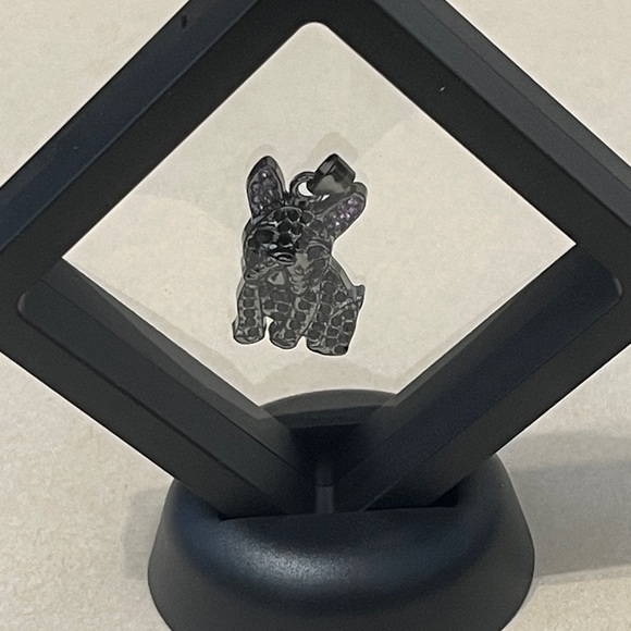 Bulldog Black and Purple Pendant Necklace Pet Lover Jewelry with display case - Picture 8 of 8